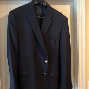 Navy blue worsted year round sports coat. Like new.